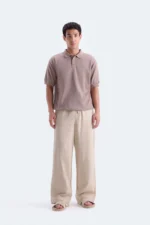 Knit Polo Shirt With Label Patch