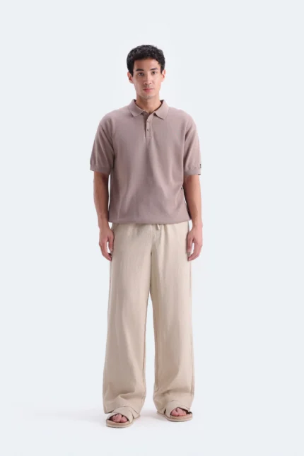 Knit Polo Shirt With Label Patch